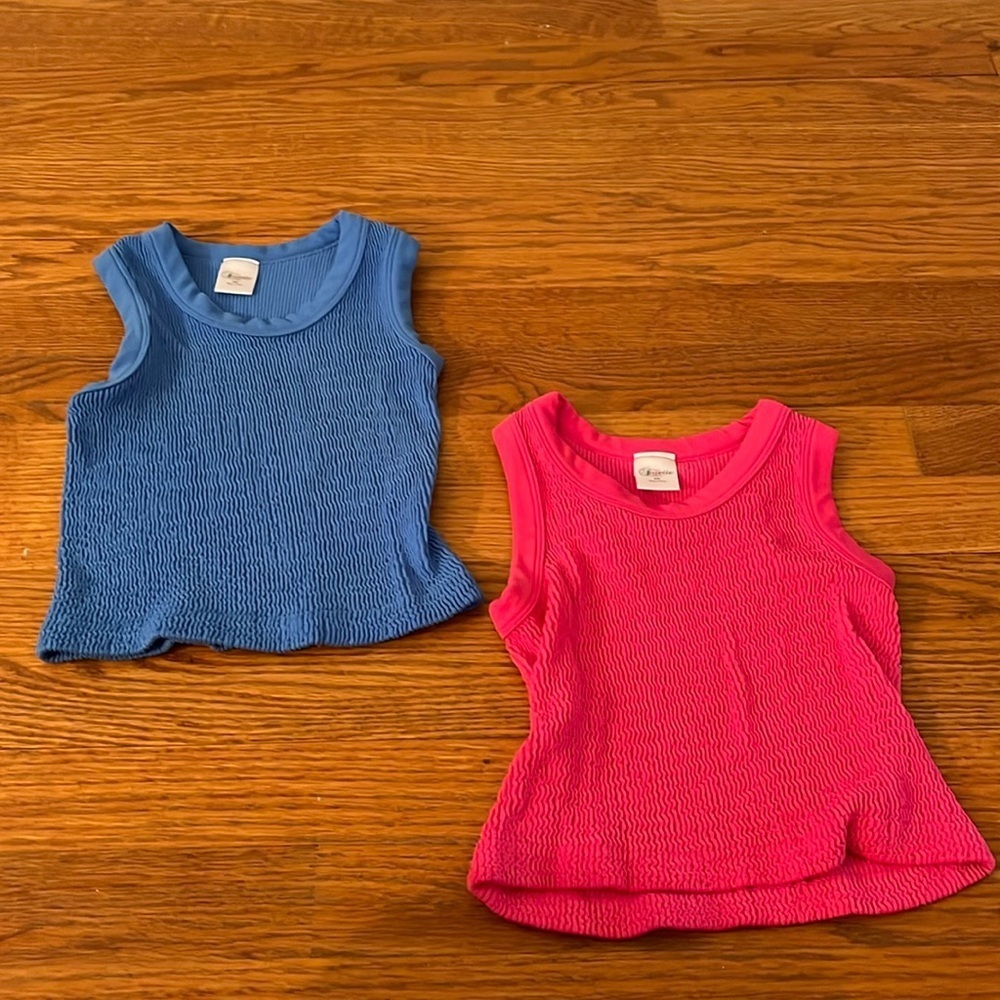 Suzette Girl’s Blue and Pink Tank Top Size S/M